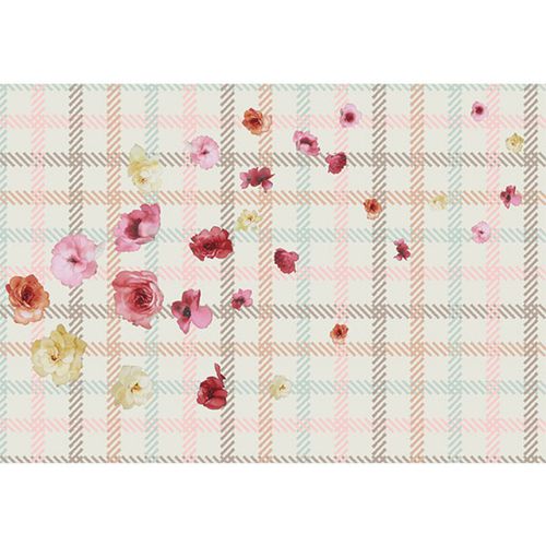 Обои винтаж - CAMELIAS - Neodko - из нетканых материалов / в цветочек / в полоску