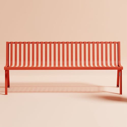 Современная общественная скамейка - Cité Z - Objets Publics - из термолакированной стали / со спинкой / без подлокотников