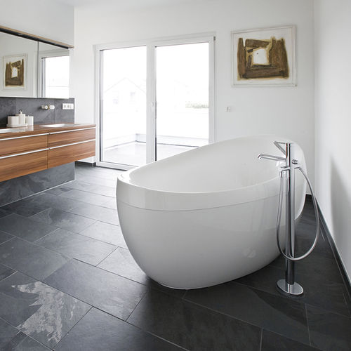 Плитка из натурального камня - BLACK SLATE - Bauma-stone - матовая / для интерьера / напольная