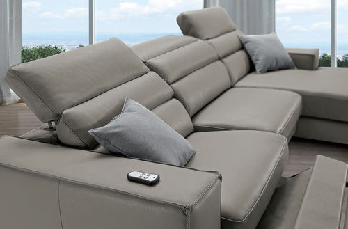 Современный диван - CRISTAL - Very Sofa - из ткани / из кожи / коричневый