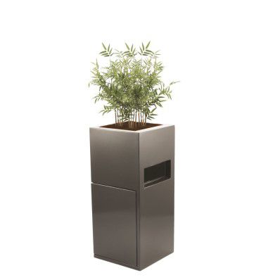 Кадка для садовых растений из композита - TRASHAWAY - Livingreen design - квадратная / со встроенным мусорным контейнером / современная