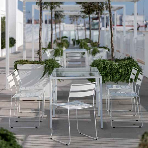 Современный cтул - PORTOFINO - iSi Contract - для сада / для интерьера / из гальванизированной стали