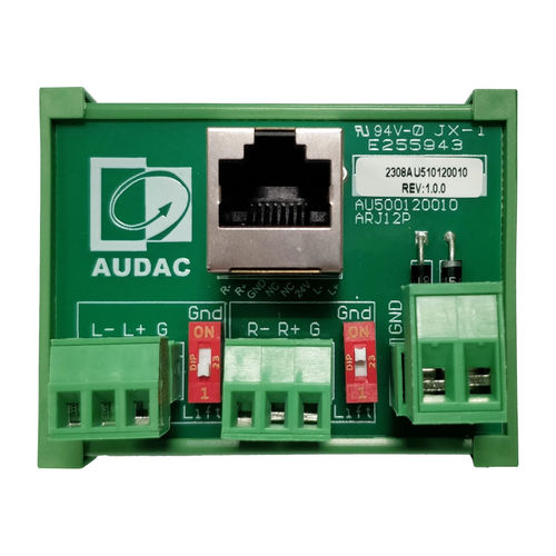 Шлюзовый блок интерфейса - ARJ12P - Audac - на DIN-рейке / RJ45