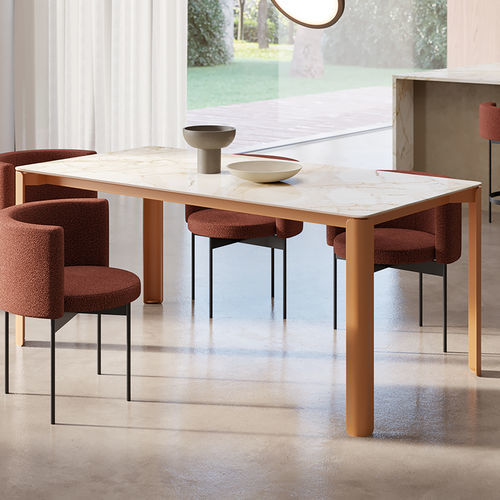 Современный обеденный стол - CRAVE - Ronda Design - из стекла / из керамики / с основанием из металла