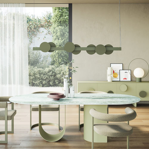 Современный стол - ROSHI - Ronda Design - из фанерованной древесины / из стекла / из керамики