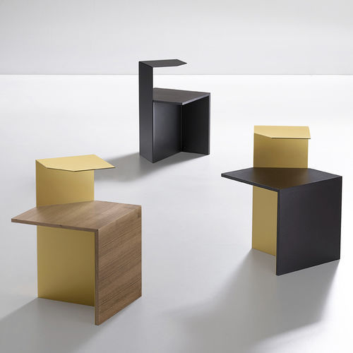 Современный вспомогательный столик - EUREKA - Ronda Design - из дерева / с основанием из металла / для бытового использования