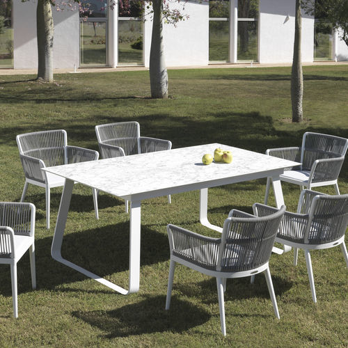 Современный обеденный стол - SIENA - ARKIMUEBLE - из кристалла / с основанием из алюминия / прямоугольный