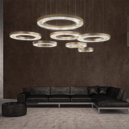 Подвесная лампа - CANOPUS - Marchetti Illuminazione - из стали / из меди / из кристалла