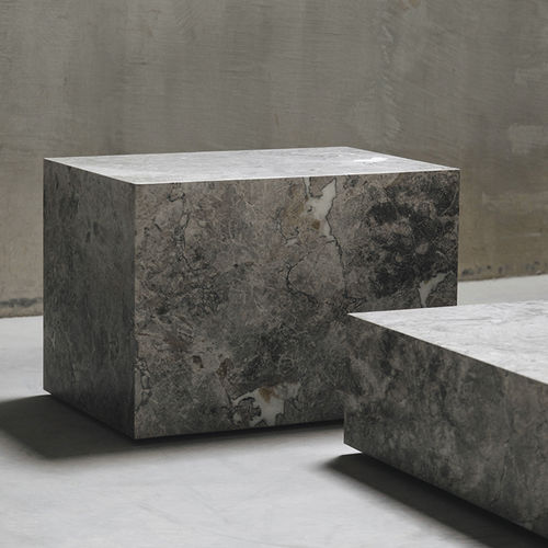 Современный вспомогательный столик - EDGE H TUNDRA - MAAMI HOME - из мрамора / с основанием из мрамора / прямоугольный