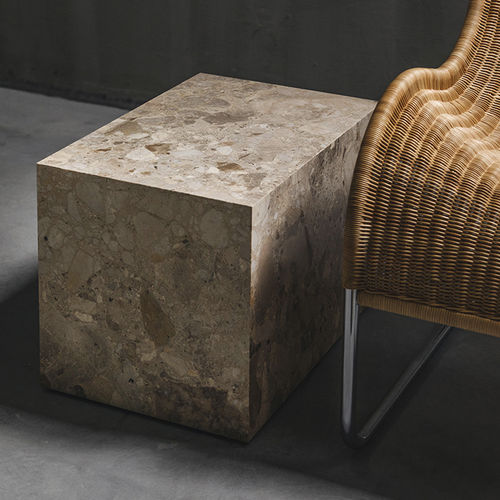 Современный вспомогательный столик - EDGE H KUNIS BRESCIA - MAAMI HOME - из мрамора / с основанием из мрамора / прямоугольный