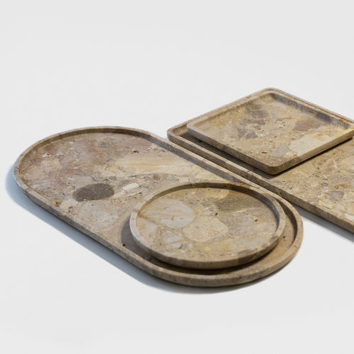 Поднос для обслуживания из мрамора - ROUND TRAY KUNIS BRESCIA - MAAMI HOME - для гостиничного номера / для ресторана / для гостиницы