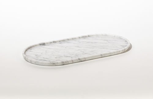 Поднос для обслуживания из каррарского мрамора - ROUND TRAY CARRARA - MAAMI HOME - для гостиничного номера / для ресторана / для гостиницы