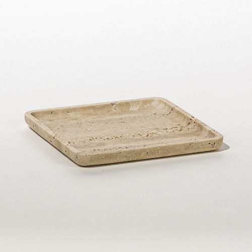 Коробка для карманных вещей из мрамора - SQUARE PLATE TRAVERTINE - MAAMI HOME