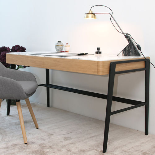 Современный рабочий стол - BOUVET DESK ARABESCATO - MAAMI HOME - из дерева / из металла / из мрамора