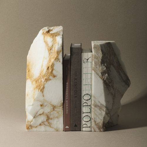 Держатель для книг из мрамора - RAW CALACATTA ORO - MAAMI HOME