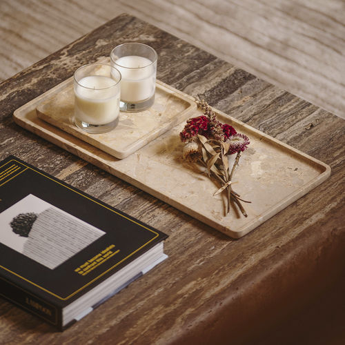 Поднос для обслуживания из мрамора - SQUARE TRAY KUNIS BRESCIA - MAAMI HOME - для гостиничного номера / для ресторана / для гостиницы