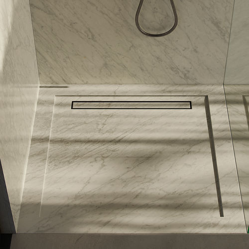 Квадратный душевой поддон - QURUM CARRARA FLUSH - MAAMI HOME - напольный / на уровне пола / из натурального камня