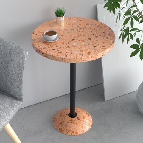 Современный стол для бистро - M-4 - Karoistanbul - из терраццо / с основанием из стали / круглый