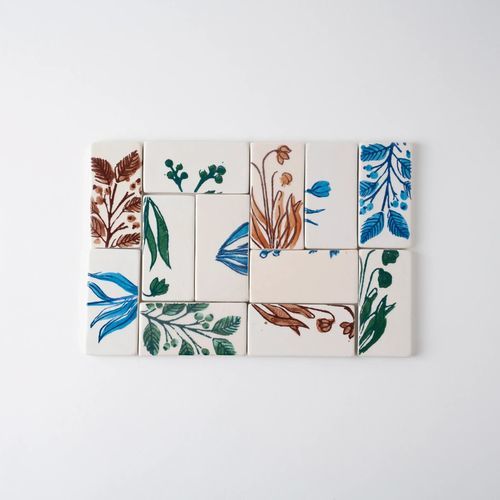Плитка из глины - PUZZLE FLOWER SERIES - Karoistanbul - рельефная / для интерьера / настенная