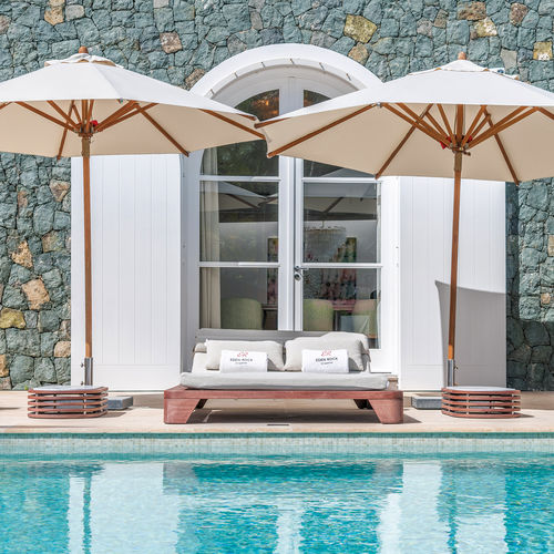 Современный полудиван - Belvedere Daybed Double Edition - Seora - из ткани / из красного дерева / с основанием из красного дерева