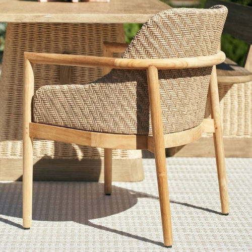 Современный cтул для столовых - CHILTON - Arteriors Home - для наружного применения / из синтетического ротанга / с основанием из тикового дерева