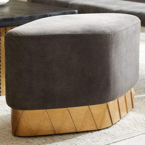 Современный табурет - DUVALL - Arteriors Home - из ткани / с основанием из латуни / обитый