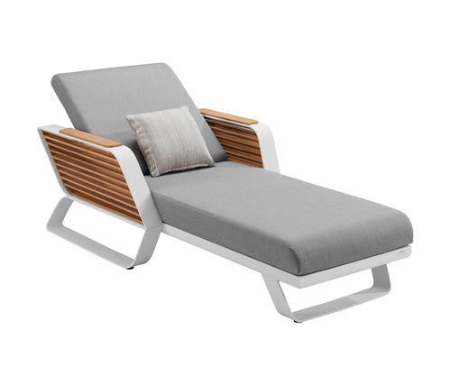 Современный садовый шезлонг - WING - Higold - из Sunbrella® / из алюминия / регулируемая спинка