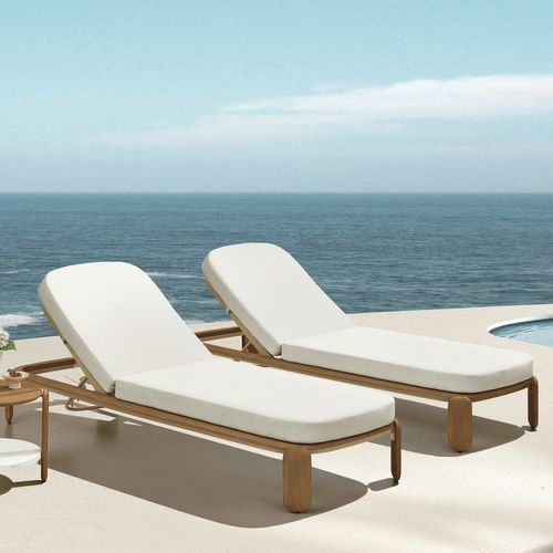 Современный садовый шезлонг - PALLISAD - Higold - из Sunbrella® / из дерева / регулируемая спинка