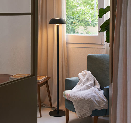 Напольная лампа - SARRIA P - Luxcambra - из металла / из стекла / текстильная