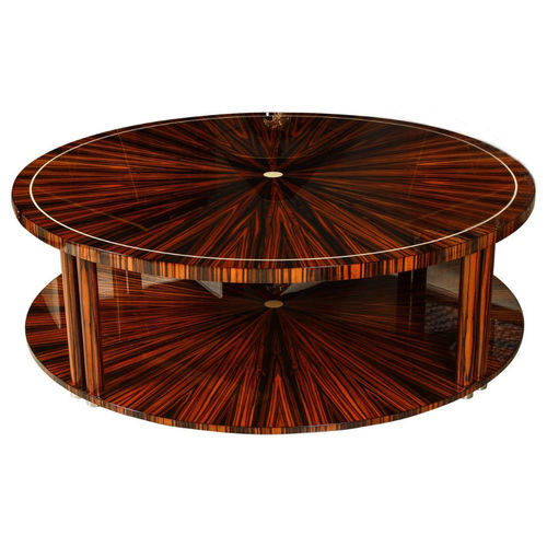 Журнальный столик ар-деко - CT015 - Cygal Art Deco GmbH & Co. KG - из макассарского эбена / из блестящей полированной древесины / с основанием из латуни