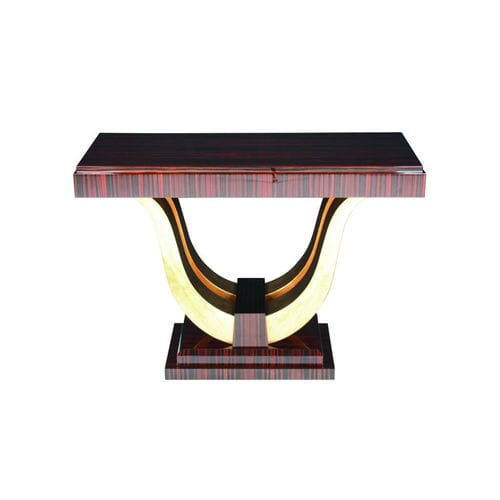 Стол-консоль ар-деко - KS002 - Cygal Art Deco GmbH & Co. KG - из блестящей полированной древесины / из макассарского эбена / с основанием из позолоченного металла
