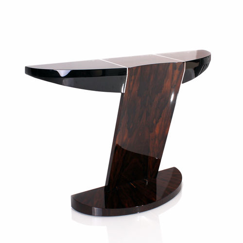 Стол-консоль ар-деко - ZKS001 - Cygal Art Deco GmbH & Co. KG - из блестящей полированной древесины / из зирикота / из нержавеющей стали