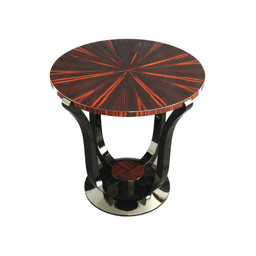 Вспомогательный столик ар-деко - BS009 - Cygal Art Deco GmbH & Co. KG - из блестящей полированной древесины / из макассарского эбена / с основанием из полированной древесины
