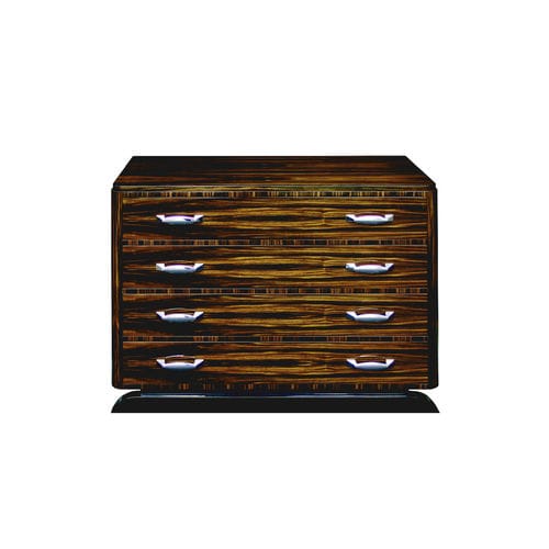 Комод ар-деко - K006 - Cygal Art Deco GmbH & Co. KG - из блестящей полированной древесины / из макассарского эбена / из хромированной латуни