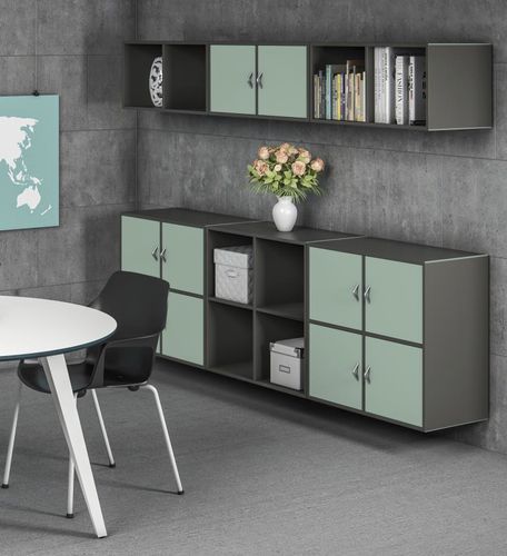 Высокий шкаф для папок - V - cube Design - настенный / с распашной дверцей / современный