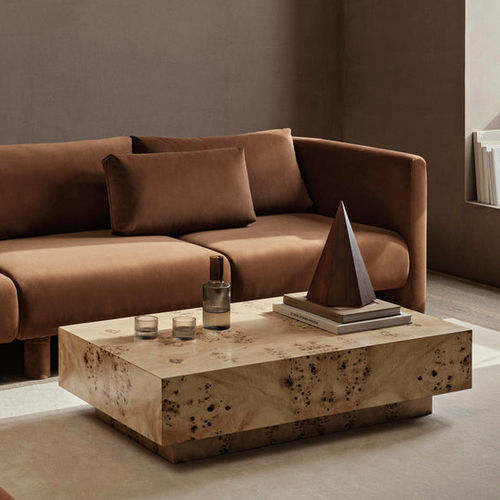 Современный журнальный столик - Burl - Ferm Living - из фанерованной древесины / из МДФ / с основанием из МДФ
