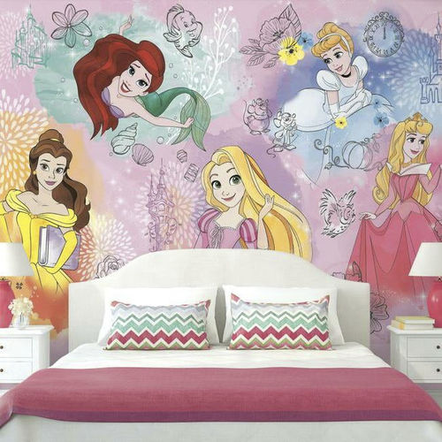 Современный обои - Disney Princess - York wallcoverings - виниловый / с детскими рисунками / имитация обоев