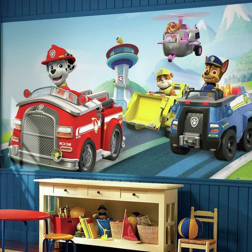 Современный обои - Paw Patrol Friends XL - York wallcoverings - из натурального волокна / с детскими рисунками / имитация обоев