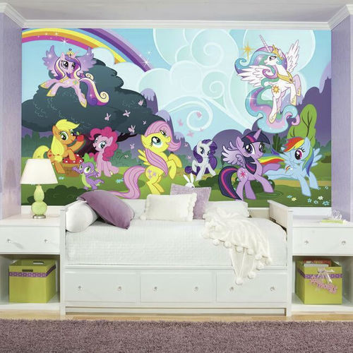 Современный обои - My Little Pony Ponyville - York wallcoverings - из натурального волокна / с детскими рисунками / имитация обоев