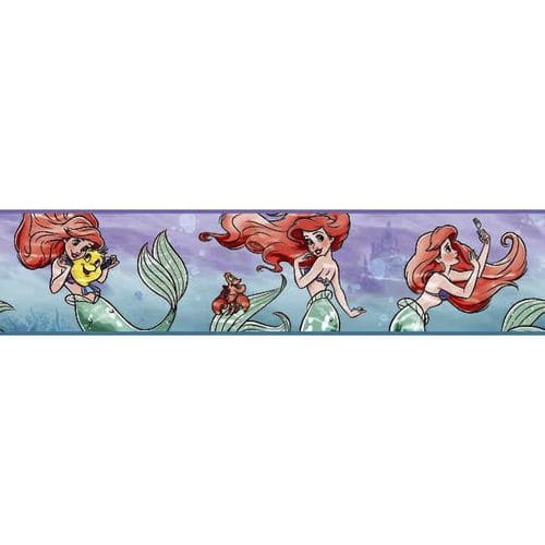 Современный обойный фриз - Disney The Little Mermaid Ariel & Friends - York wallcoverings - с детскими рисунками / многоцветный / нетканый