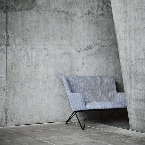 Банкетка скандинавский дизайн - TOSOM - Bruunmunch Furniture ApS - из ткани / из кожи / серая