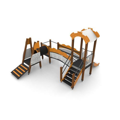 Игровая конструкция для игровой площадки - CASTLE 3  - Free Kids s.c. - из дерева / модульная / с навесом
