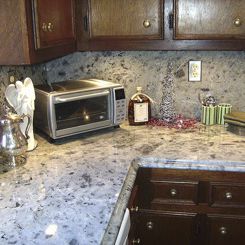Рабочая поверхность из гранита - ICE PEARL - WALL GRANITE SERVICE SRL - для кухни / серая / синяя