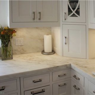Рабочая поверхность из мрамора - ALABAMA WHITE - WALL GRANITE SERVICE SRL - для кухни / белая