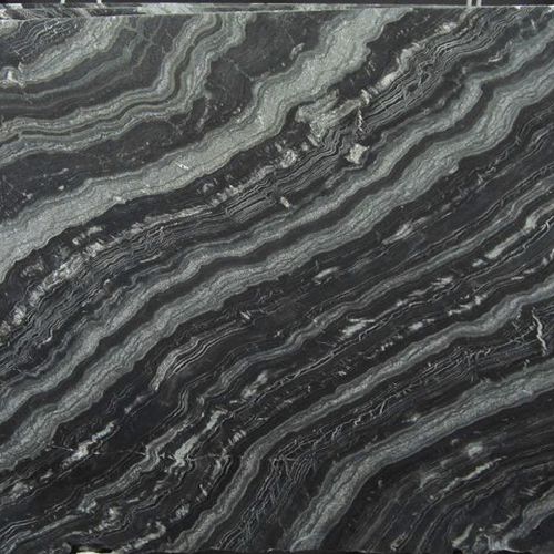 Плита из камня из мрамора - AGATA BLACK  - WALL GRANITE SERVICE SRL - для напольной поверхности / полированная / черная