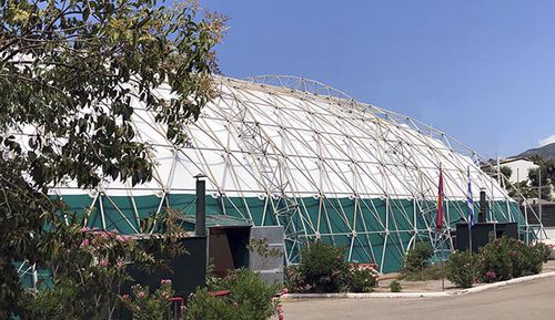 Натяжная конструкция из геодезического купола - KALAMATA MUNICIPAL STADIUM - Arka - для покрытий / с мембраной из ПВХ / для общественных мест
