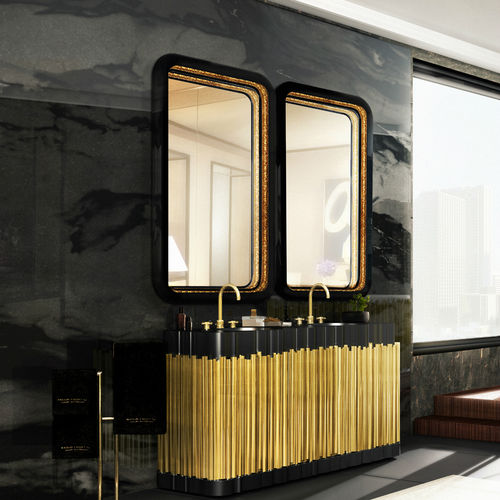 Настенная декоративная панель - BLACK PARAMOUNT SURFACE  - Maison Valentina - для ванной комнаты / из алюминия / набивная