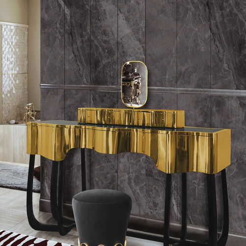 Стол-консоль уникальный дизайн - SINUOUS - Maison Valentina - из дерева / из полированной латуни / с основанием из лакированной МДФ