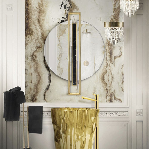 Настенная декоративная панель - GOLD ONYX SURFACE - Maison Valentina - для ванной комнаты / из алюминия / набивная