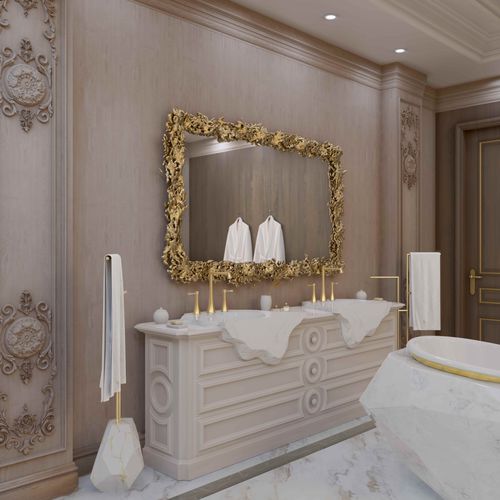 Напольная тумба под умывальник - PETRA - Maison Valentina - из дерева / из мрамора / уникальный дизайн